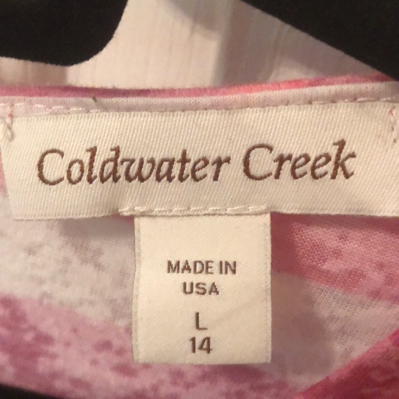 Coldwater Creek Striped Top Pink & Yellow Size 14 - Picture 4 of 4